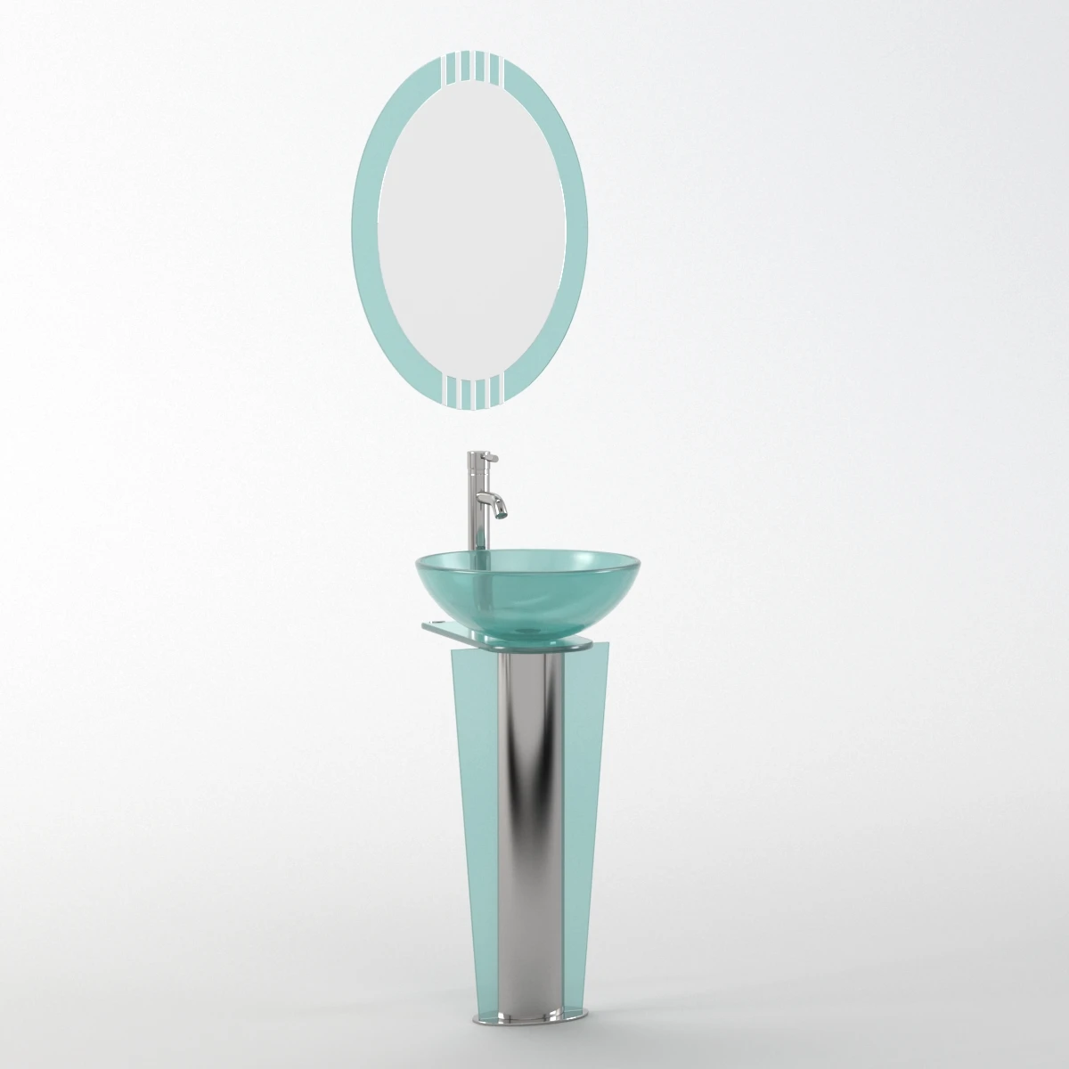 Fresca Vitale Modern Glass Bathroom Vanity With Mirror 3D Model_05